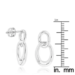 Luxurman Love Quotes: Silver Interlocking Ovals Diamond Earrings For Women -Outlet Radiant Bijou Store luxurman love quotes silver interlocking ovals diamond earrings for women ruler