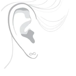 Luxurman Love Quotes: Small Diamond Infinity Earrings Sterling Silver Studs -Outlet Radiant Bijou Store luxurman love quotes small diamond infinity earrings sterling silver studs bod