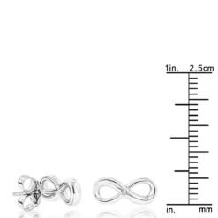 Luxurman Love Quotes: Small Diamond Infinity Earrings Sterling Silver Studs -Outlet Radiant Bijou Store luxurman love quotes small diamond infinity earrings sterling silver studs ruler