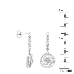 Luxurman Love Quotes Sterling Silver Swirl Diamond Drop Earrings Women's -Outlet Radiant Bijou Store luxurman love quotes sterling silver swirl diamond drop earrings womens ruler