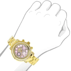 Luxurman Montana Ladies Diamond Watch 2ct Yellow Gold Plated Pink MOP -Outlet Radiant Bijou Store luxurman montana ladies diamond watch 2ct yellow gold plated pink mop 3
