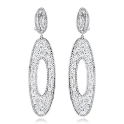 LUXURMAN Oval Designer Diamond Drop Earrings For Women 14K White Gold 9ct -Outlet Radiant Bijou Store luxurman oval designer diamond drop earrings in 14k gold 7ct backwh