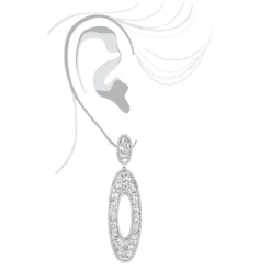 LUXURMAN Oval Designer Diamond Drop Earrings For Women 14K White Gold 9ct -Outlet Radiant Bijou Store luxurman oval designer diamond drop earrings in 14k gold 7ct bodwh