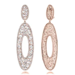 LUXURMAN Oval Designer Diamond Drop Earrings For Women 14K White Gold 9ct -Outlet Radiant Bijou Store luxurman oval designer diamond drop earrings in 14k gold 7ct ro