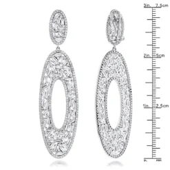 LUXURMAN Oval Designer Diamond Drop Earrings For Women 14K White Gold 9ct -Outlet Radiant Bijou Store luxurman oval designer diamond drop earrings in 14k gold 7ct rulerwh