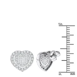 Luxurman Platinum Diamond Heart Earrings Studs 0.5ctw -Outlet Radiant Bijou Store luxurman platinum diamond heart earrings studs 05ctw rulerwh