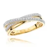 Luxurman 14K Yellow Gold Diamond Criss Cross Right Hand Ring 0.4ct -Outlet Radiant Bijou Store luxurman right hand rings ladies diamond criss cross ring 14k gold 04ct mainye