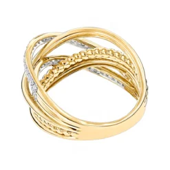 Luxurman Unique Women's Diamond Right Hand Ring 14K Yellow Gold 0.45ct -Outlet Radiant Bijou Store luxurman right hand rings unique womens diamond ring 14k gold 045ct back