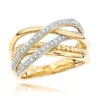 Luxurman Unique Women's Diamond Right Hand Ring 14K Yellow Gold 0.45ct -Outlet Radiant Bijou Store luxurman right hand rings unique womens diamond ring 14k gold 045ct mainye