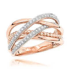 Luxurman Unique Women's Diamond Right Hand Ring 14K Yellow Gold 0.45ct -Outlet Radiant Bijou Store luxurman right hand rings unique womens diamond ring 14k gold 045ct ro