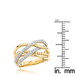 Luxurman Unique Women's Diamond Right Hand Ring 14K Yellow Gold 0.45ct -Outlet Radiant Bijou Store luxurman right hand rings unique womens diamond ring 14k gold 045ct rulerye