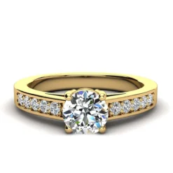 Luxurman Round Diamond Engagement Ring Setting 0.15ct 14K Yellow Gold -Outlet Radiant Bijou Store luxurman round diamond engagement ring setting 015ct 14k gold back