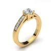 Luxurman Round Diamond Engagement Ring Setting 0.15ct 14K Yellow Gold -Outlet Radiant Bijou Store luxurman round diamond engagement ring setting 015ct 14k gold mainye