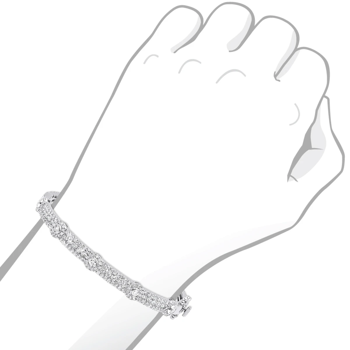 Luxurman Unique Stackable Diamond Bangle Bracelet For Women 14K White Gold 2ct 7 Luxurman Unique Stackable Diamond Bangle Bracelet For Women 14K White Gold 2ct - Image 5