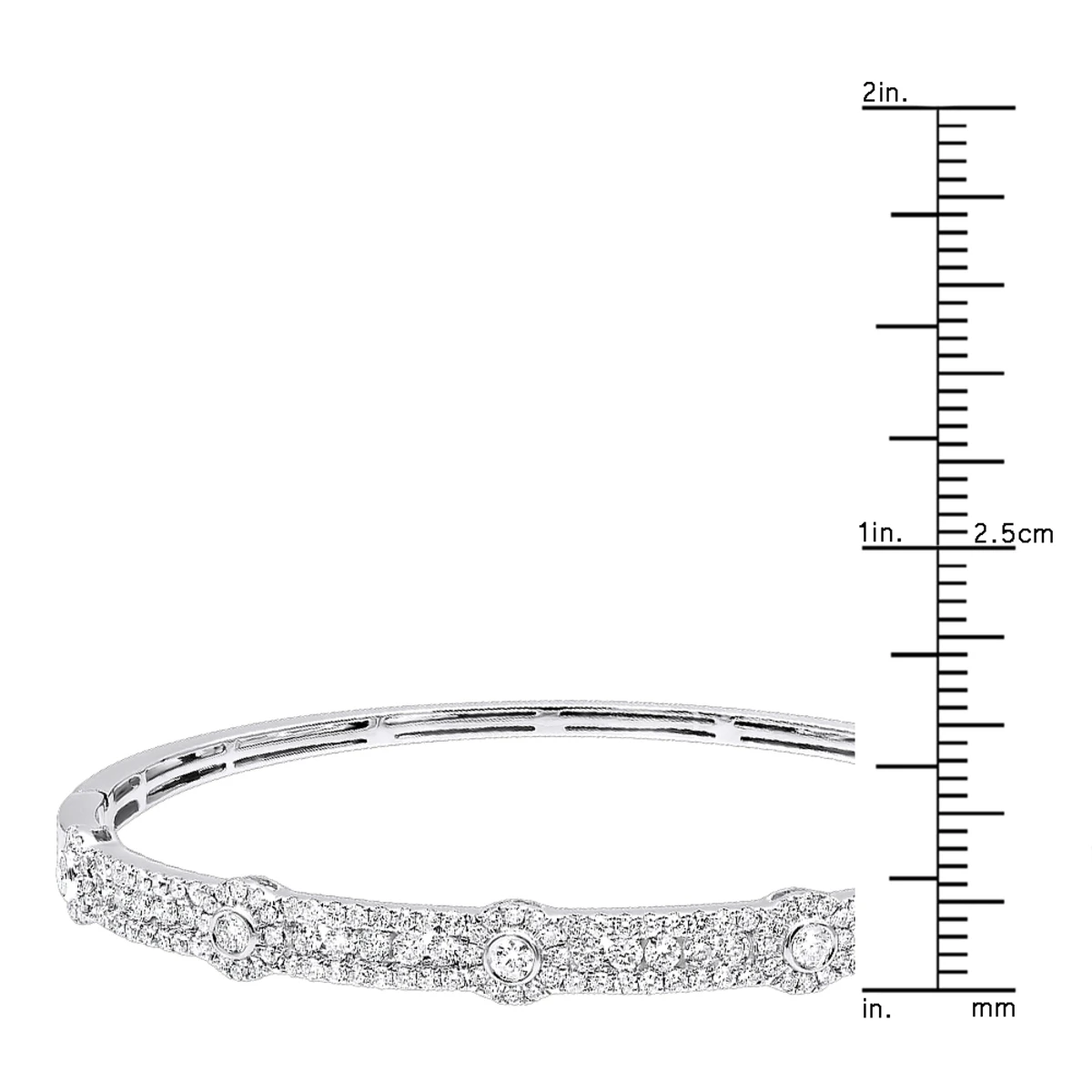 Luxurman Unique Stackable Diamond Bangle Bracelet For Women 14K White Gold 2ct 8 Luxurman Unique Stackable Diamond Bangle Bracelet For Women 14K White Gold 2ct - Image 6