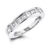 Luxurman 1 Row Princess Cut Diamond Wedding Band 1.6ct G/VS 14K White Gold