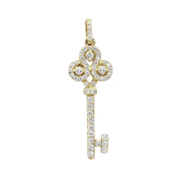 Luxurman Women's Diamond Diamond Key Pendant 18K Rose Gold 0.85ct -Outlet Radiant Bijou Store luxurman womens diamond pendants diamond key pendant in 18k gold 075ct ye