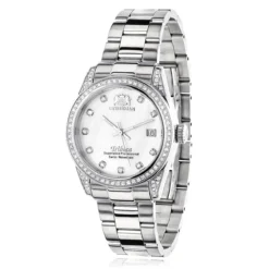 Luxurman Swiss Quartz Women's Diamond Watch Stainless Steel Band Tribeca