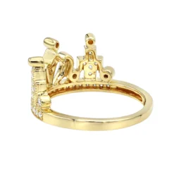 Luxurman Women's 14K Yellow Gold Queen Crown Ring With Diamonds 0.35ct -Outlet Radiant Bijou Store luxurman womens rings 14k gold queen crown ring with diamonds 0 35ct backye