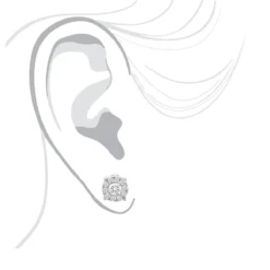 Men's Diamond Cluster Earring 14K Yellow Gold 0.69ct Single Stud -Outlet Radiant Bijou Store mens diamond cluster earring 14k 069ct single stud bodwh