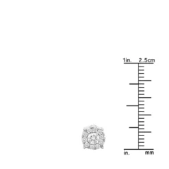 Men's Diamond Cluster Earring 14K Yellow Gold 0.69ct Single Stud -Outlet Radiant Bijou Store mens diamond cluster earring 14k 069ct single stud rulerwh