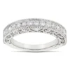 Milgrain & Filigree Designer Diamond Wedding Band For Her 1 Carat 14K White Gold -Outlet Radiant Bijou Store milgrain filigree designer diamond wedding band for her 1ct 14k gold mainwh