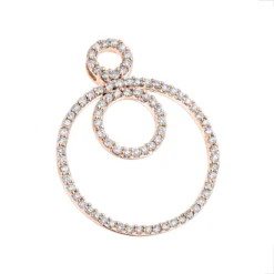 Multi Circle Diamond Pendant 0.55ct 14K White Gold -Outlet Radiant Bijou Store multi circle diamond pendant 061ct 14k gold ro