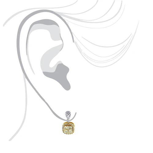 Natural Yellow Diamond Dangle Earrings 1.65ct 14K Yellow Gold 5 Natural Yellow Diamond Dangle Earrings 1.65ct 14K Yellow Gold - Image 3