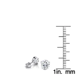 One Carat 14K White Gold Solitaire Round Diamond Martini Stud Earrings -Outlet Radiant Bijou Store one carat 14k gold solitaire round diamond martini stud earrings rulerwh