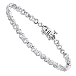 Pave 14K White Gold Ladies Diamond Bracelet 1.31ct
