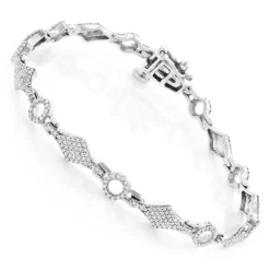 Pave Bracelets 14K Gold Ladies Diamond Bracelet 1.1ct