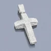 Pave Diamond Cross Pendant 1.48ct Sterling Silver