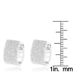 Pave Diamond Earrings For Women 14K White Gold 1 Carat Small Wide Hoops 13 Pave Diamond Earrings For Women 14K White Gold 1 Carat Small Wide Hoops -Outlet Radiant Bijou Store pave diamond earrings 14k 121ct p 42081 rulerwh