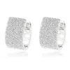 Pave Diamond Earrings For Women 14K White Gold 1 Carat Small Wide Hoops -Outlet Radiant Bijou Store pave diamond earrings 14k 121ct p 42081 wh