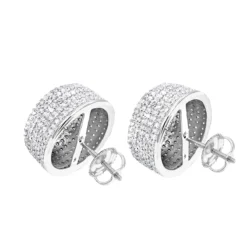 Large 14K White Gold Studs Pave Diamond Earrings 2.3ct 11 Large 14K White Gold Studs Pave Diamond Earrings 2.3ct -Outlet Radiant Bijou Store pave diamond earrings 14k 230ct p 41206 backwh
