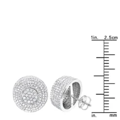 Large 14K White Gold Studs Pave Diamond Earrings 2.3ct 12 Large 14K White Gold Studs Pave Diamond Earrings 2.3ct -Outlet Radiant Bijou Store pave diamond earrings 14k 230ct p 41206 rulerwh