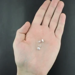 Pave Diamond Earrings In Sterling Silver 0.05ct -Outlet Radiant Bijou Store pave diamond earrings in sterling silver 005ct p 49449back