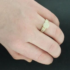 Pave Diamond Engagement Ring 0.46ct 14K Yellow Gold -Outlet Radiant Bijou Store pave diamond engagement ring 046ct 14k p 44743bod