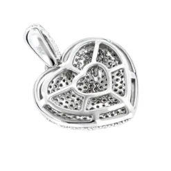 1 Carat Pave Diamond Heart Pendant 14K White Gold -Outlet Radiant Bijou Store pave diamond heart pendant 14k gold 113ct p 22303 backwh