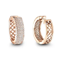 Pave Diamond Hoop Earrings 1.20ct 14K White Gold -Outlet Radiant Bijou Store pave diamond hoop earrings 120ct 14k gold p 49172 ro