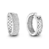 Pave Diamond Hoop Earrings 1.20ct 14K White Gold