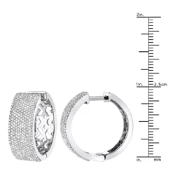 Pave Diamond Hoop Earrings 1.75ct 14K White Gold 12 Pave Diamond Hoop Earrings 1.75ct 14K White Gold -Outlet Radiant Bijou Store pave diamond hoop earrings 195ct 14k p 42950 rulerwh
