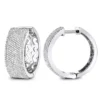 Pave Diamond Hoop Earrings 1.75ct 14K White Gold -Outlet Radiant Bijou Store pave diamond hoop earrings 195ct 14k p 42950 wh