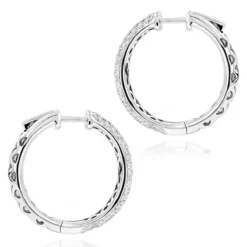 Pave Diamond Hoop Earrings 2.45ct -Outlet Radiant Bijou Store pave diamond hoop earrings 245ct p 40635 backwh