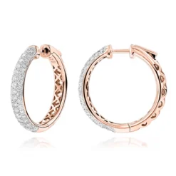 Pave Diamond Hoop Earrings 2.45ct -Outlet Radiant Bijou Store pave diamond hoop earrings 245ct p 40635 ro