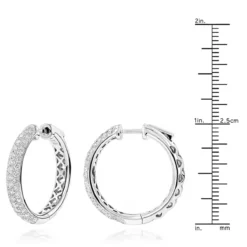 Pave Diamond Hoop Earrings 2.45ct -Outlet Radiant Bijou Store pave diamond hoop earrings 245ct p 40635 rulerwh