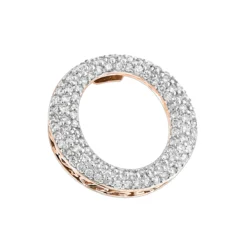 Pave 14K White Gold Diamond Circle Pendant 0.4ct -Outlet Radiant Bijou Store pave diamond o pendant 045ct 14k gold circle jewelry ro