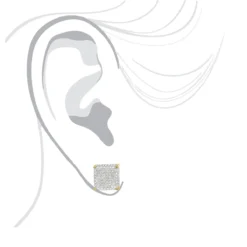 1 Carat Pave Diamond Stud Earrings 10K Yellow Gold Cube Shape 12 1 Carat Pave Diamond Stud Earrings 10K Yellow Gold Cube Shape -Outlet Radiant Bijou Store pave diamond stud earrings 10k 095ct p 43212 bodye