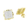 Pave Diamond Stud Earrings 1/2ct 14K Yellow Gold -Outlet Radiant Bijou Store pave diamond stud earrings 12ct 14k yellow or white gold yellow