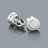 Pave Diamond Stud Earrings In Sterling Silver 0.26ct